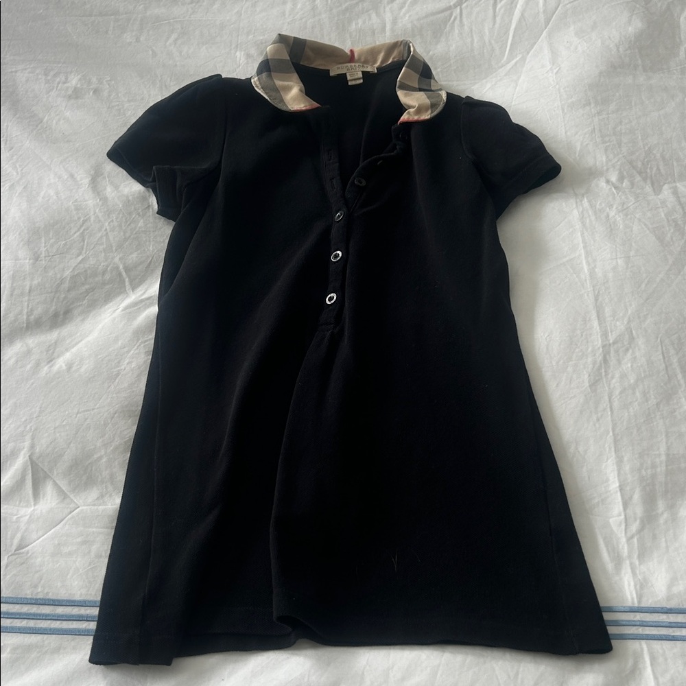 Burberry Black Button-Down Top with Check Collar - Picture 5 of 8